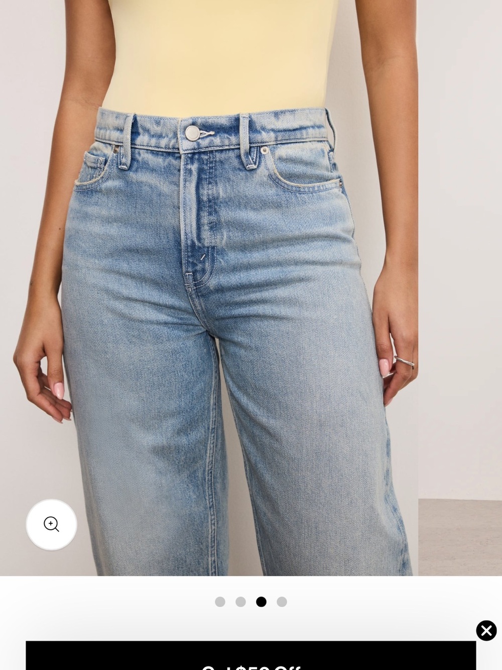 Good American Light Blue High-Rise Barrel Jeans - Picture 2 of 15
